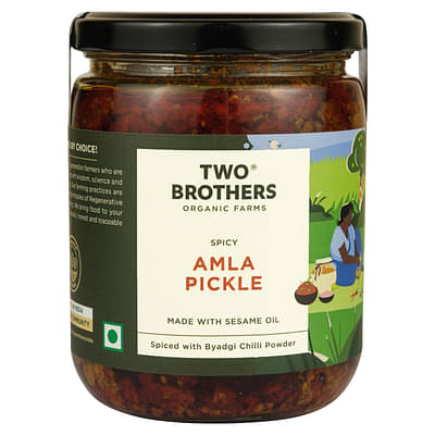 Two Brothers Organic Farms | Spicy Amla Pickle 500 gm image