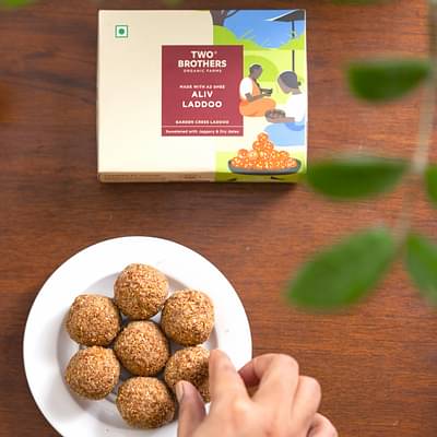 Two Brothers Organic Farms Hand-Rolled Aliv Laddoo - 350 Gm | Nutrient-Packed Snack For Health And Wellness | High In Fibre And Gluten Free image