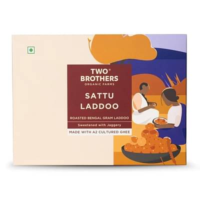 Two Brothers Organic Farms Sattu And Jaggery Laddu/Laddoo, Naturally Sweetened, Handrolled - 350 gm image