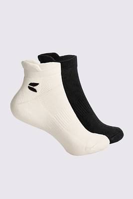 Unisex Ankle Bamboo Socks - 2 Pairs Black - White image