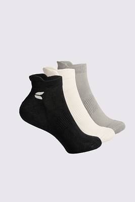 Unisex Ankle Bamboo Socks - 3 Pairs Black - Grey - White image