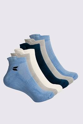 Unisex Ankle Bamboo Socks - 6 Pairs Sky Blue - Grey - White - Navy Blue - Grey - Sky Blue image