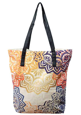 Upcycled Mandala Art Tote Bag image