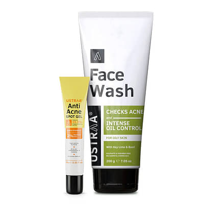 Ustraa Anti Acne Kit (Ustraa Anti Acne Spot Gel - 15ml & Face Wash Oily Skin 200g) image