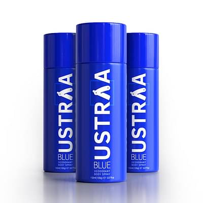 Ustraa Blue Deodorant Body Spray-150Ml (Set Of 3) image