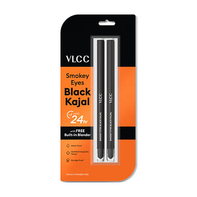 VLCC Smokey Eyes Kajal - Black - Pack of 2 image