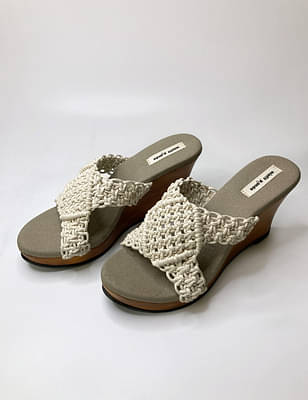 Vegan White Solid/Plain Valentina Crochet Wedges image