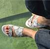 Verde Shesha Animal Print Open Toe Slide Sandals