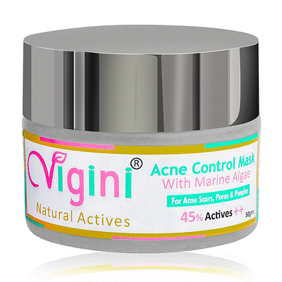 Vigini 45% Actives Anti Acne Clay Face Facial Pack Mask Men Women Boys Girls (50 Gm) image