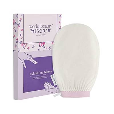 Wbc Worldbeautycare Body Exfoliating Glove - Pure Raw Silk, 100% Silk Exfoliating Body Glove For Dead Skin, Tan Removal For Face And Body By Worldbeautycare (Pack Of 1) image