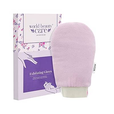 Wbc Worldbeautycare Moroccan Hammam Exfoliating Kessa Scrub Glove Shower Scrub Gloves Body Facial Tan Massage Mitt Double Layered Imported (Pink) image