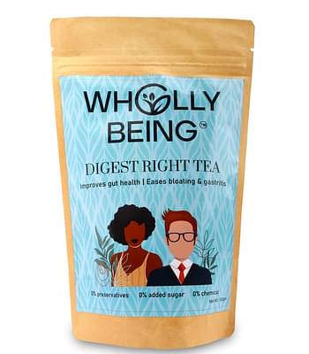 Wholly Being-Digest Right Tea for better digestion & gut health with Anantmool, Moringa, star Anise etc (100gm) image