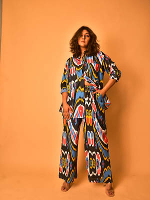 Why So Blue Jackie Co-ord Set Multicoloured image