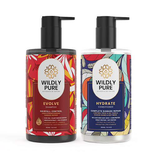 Wildly Pure Goodbye Hair Fall Control Shampoo & Conditioner Combo (300Ml X 2) image