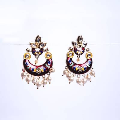 Women'S Non Precious Metal Jhumki Earrings (Multicolour) image