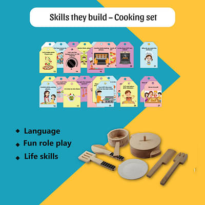 Wonderlearn Kids Einstein Series Pretend Play, Wooden Kitchen Set Toys image