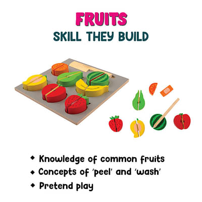 Wonderlearn Wooden Fruits Kitchen Toy Set image