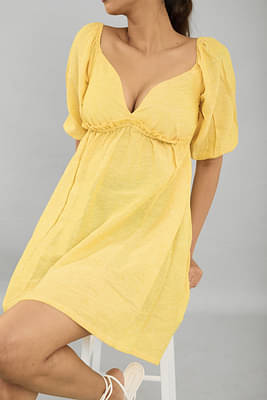 Yellow Back Tie Dress image