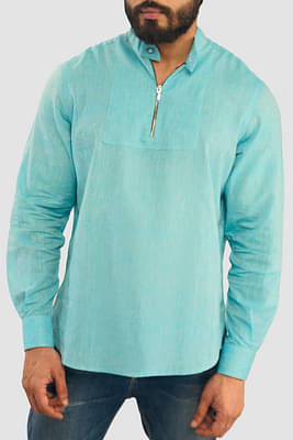 Zipped Collar Kurta Shirt image