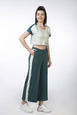 aastey am-to-pm wide leg pants | forest green image