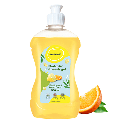 awenest No-Toxin, Plant-Based Dishwash Liquid - Lemon & Orange 500ml image