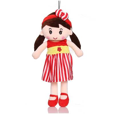 Beewee Plush Super Soft Toy Huggable For Girls (Cute Doll 40 Cms, Red) image