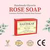 Hasthkar Handmades Glycerine Natural Skin Detoxify Rose Soap Bathing Bar, Rose Soap for Moisturized & Rejuvenate Skin, 100% Organic Soap Ideal For All Skin Types 125gm Men & Women Pack of 3