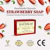 Hasthkar Handmade Strawberry Bathing Soap Bar Glycerin Soap Natural Bathing Soap Herbal Soap with Essential Oils Soaps For Bath Natural Soap Glycerine Soap Pack of 3
