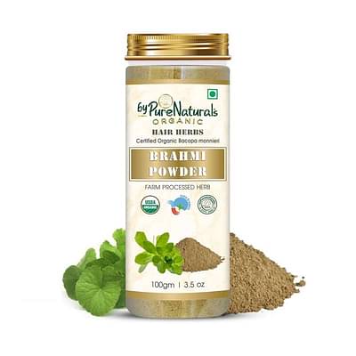 byPureNaturals 100% Natural Herbal Organic Brahmi Powder Bacopa Monnieri Powder Hair Growth Healthy Skin Face Care - 100gm image
