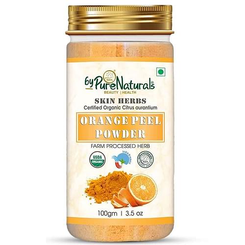 byPureNaturals 100% Natural Herbal Organic Orange Peel Powder Citrus Aurantium Santra Chilka Powder Skin Whitening Face Care - 100gm image