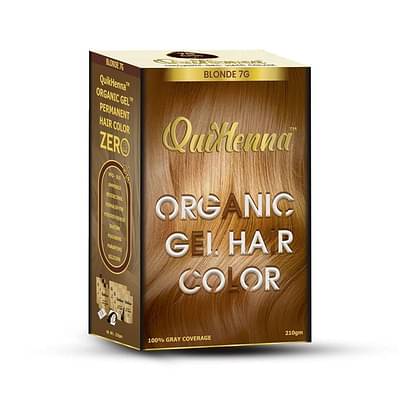 QuikHenna Organic Hair Colour Gel 7G Blonde - PPD & Ammonia Free Permanent Natural Hair Colour 210gm image