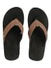 Chupps Men's Wyld Solid Uro Foam Comfort Flip Flop -Recycled Materials Brown Black