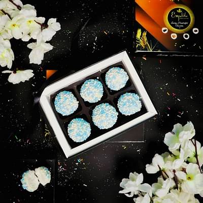 Premium Blue Truffle Chocolate Gift Pack Of 6 Pieces - Birthday Anniversary Gift For Husband Boyfriend image