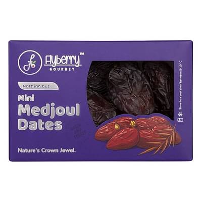 Flyberry Gourmet Mini Medjoul/Medjool Dates (Khajoor/Khajur), 200G | 100% Natural | Rich In Calcium, Iron And Potassium | Instant Energy image