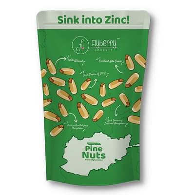 Flyberry Gourmet Premium Pine Nuts, 250G | 100% Natural | Rich In Zinc | Boosts Immunity image