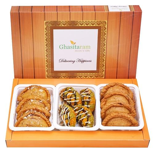 Ghasitaram Assorted Box Of Traditional, Dry Sweet And Designer Gujiyas image