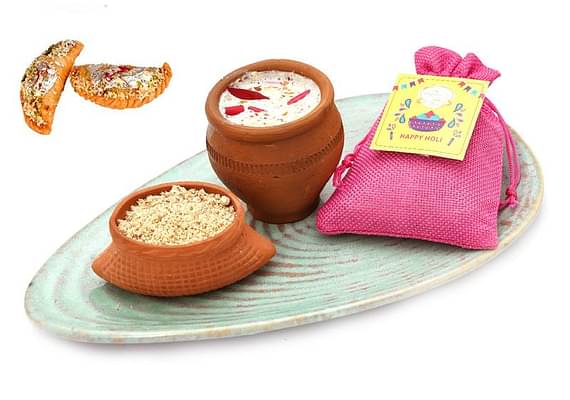 Ghasitaram Holi Gifts Sweets- Ghasitaram'S Herbal Thandai Powder (250Gm) With Holi Gujiya Sweets image