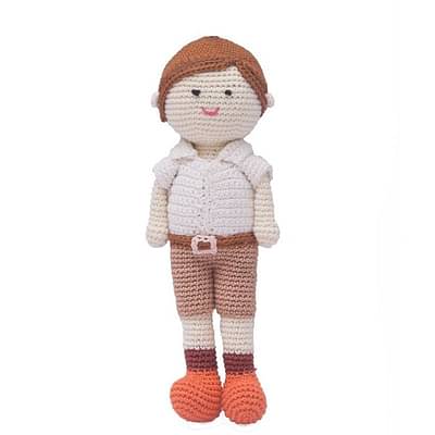 Happy Threads |School Boy Doll |Handcrafted |Stuffed Dolls| 21 Cms|Cute | Cuddly | Perfect Gift For Boys & Girls image