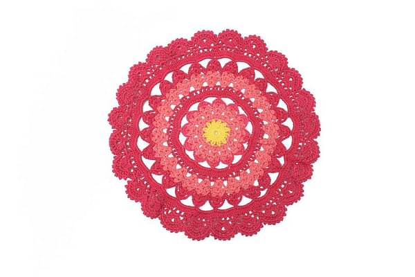 Handcrafted Pink Crochet Doily image