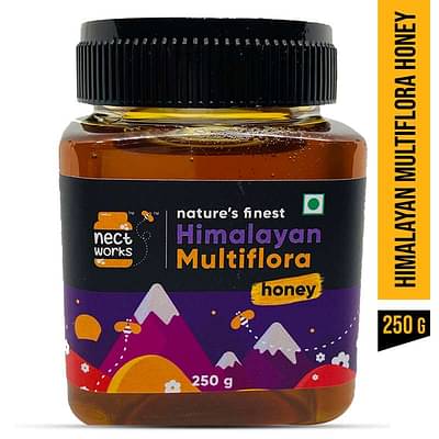 Nectworks Pure Natural Himalayan Multi Flora Honey Bottle , 250 G image