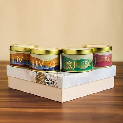 Jivisa Premium Loose Leaf Tea And Soy Wax Candle Gift Box image