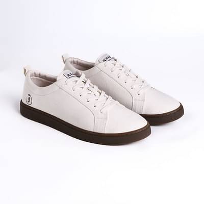JUTAJI RESOLVE White Sneakers For Men | Lace Up | Cork & Natural Latex Padded Insole | Anti-Skid image