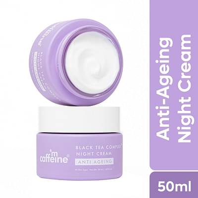 mCaffeine Anti Ageing Night Cream With Black Tea Complex™ For Fine Lines & Wrinkles | Fights Signs Of Ageing & Boosts Collagen By 80% | Daily Use -50Ml image