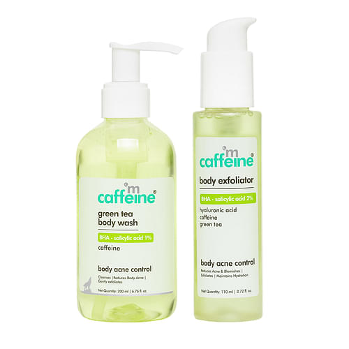 mCaffeine Green Tea & BHA Body Acne Control Kit 310 ml image