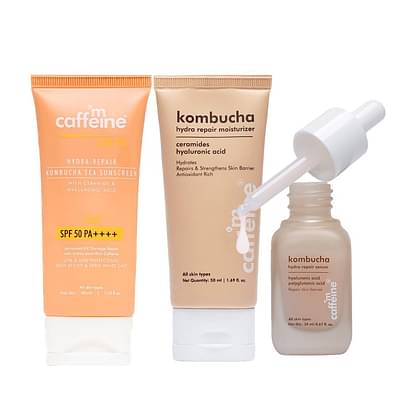 mCaffeine Kombucha Skin Sms Routine | Serum + Moisturizer + Sunscreen | image
