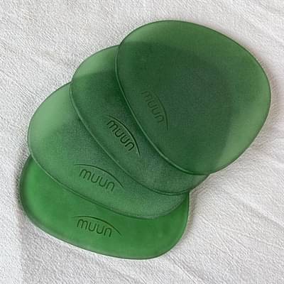 Muun Home Green Frosted Glass Coasters Set Of 4 image