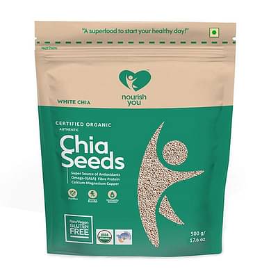 Nourish You Organic Raw White Chia Seeds 500G image