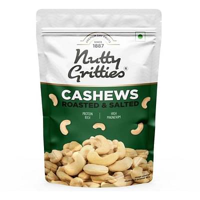 Nutty Gritties Roasted Cashews, Lightly Salted and Dry Roasted Healthy Snack - 200g image