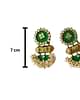 Rainvas Green With Golden Beads And Pearls Traditional Earrings Green