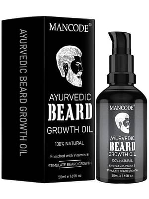 Mancode Ayurvedic Beard Growth Oil, Enriched With Vitamin E, Stimulate Beard Growth,50Ml Hair Oil 50 Ml image